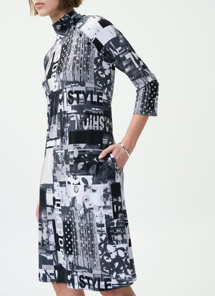 Joseph Ribkoff 224225 Sukienka w casualowym stylu w graficzny wzór.