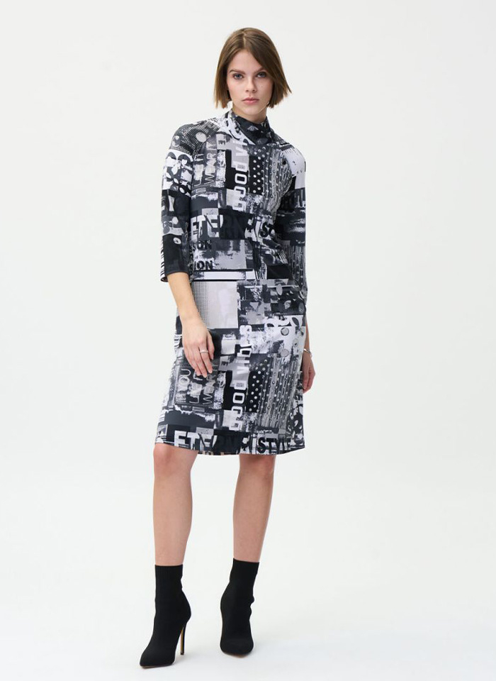 Joseph Ribkoff 224225 Sukienka w casualowym stylu w graficzny wzór.
