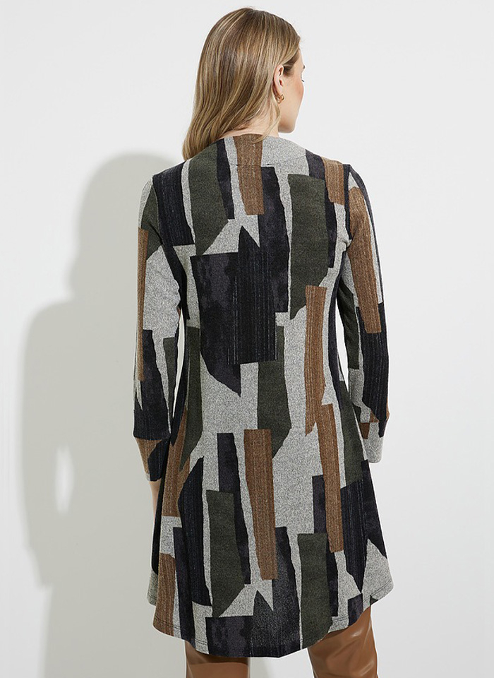 Joseph Ribkoff. Dzianinowy płaszczyk o asymetrycznym kroju.