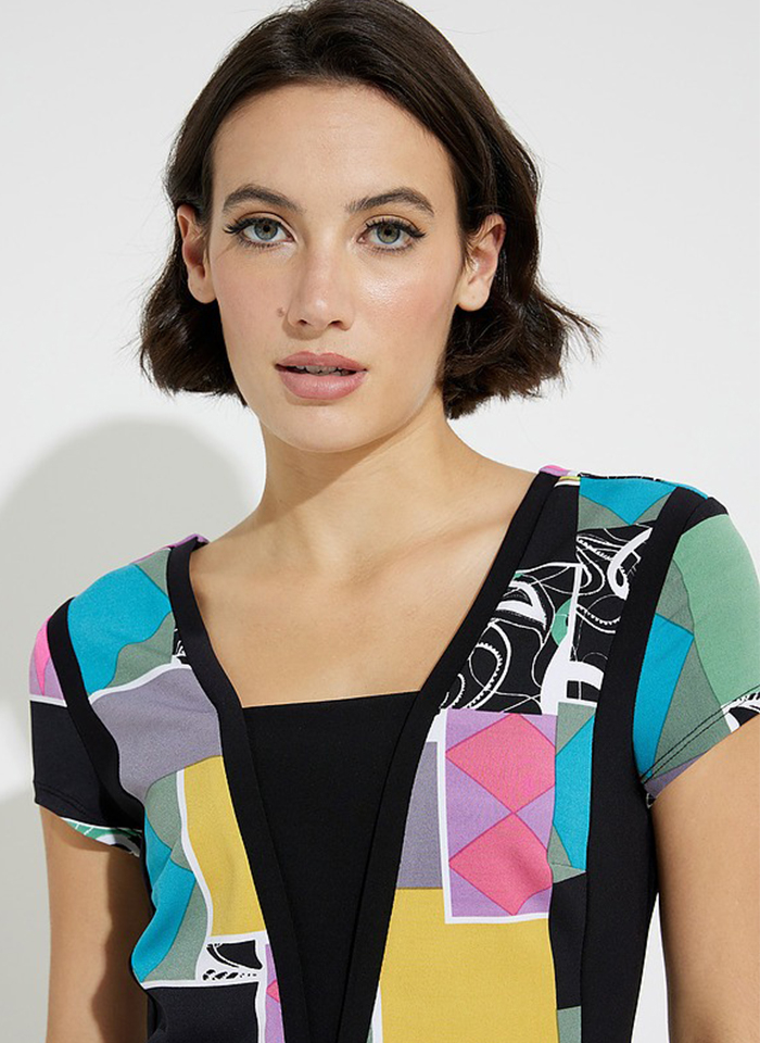 Joseph Ribkoff, Sukienka w kolorowy geometryczny wzór.