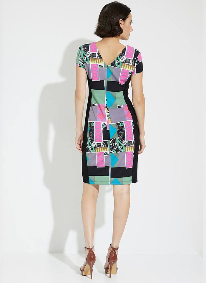 Joseph Ribkoff, Sukienka w kolorowy geometryczny wzór.