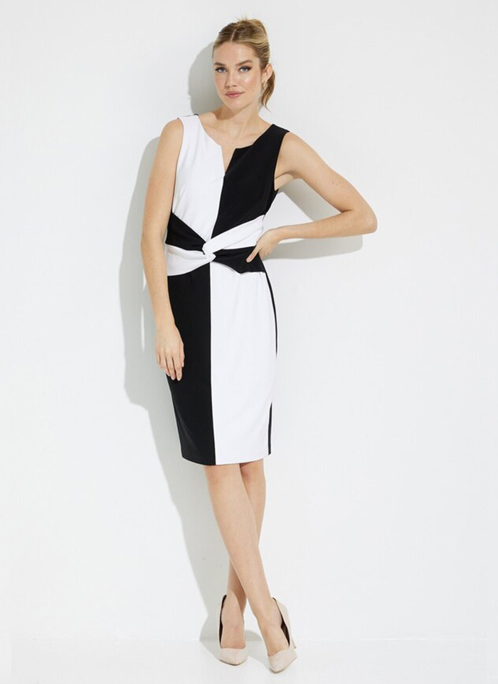 Joseph Ribkoff, Czarno - biała sukienka  bez rękawów.