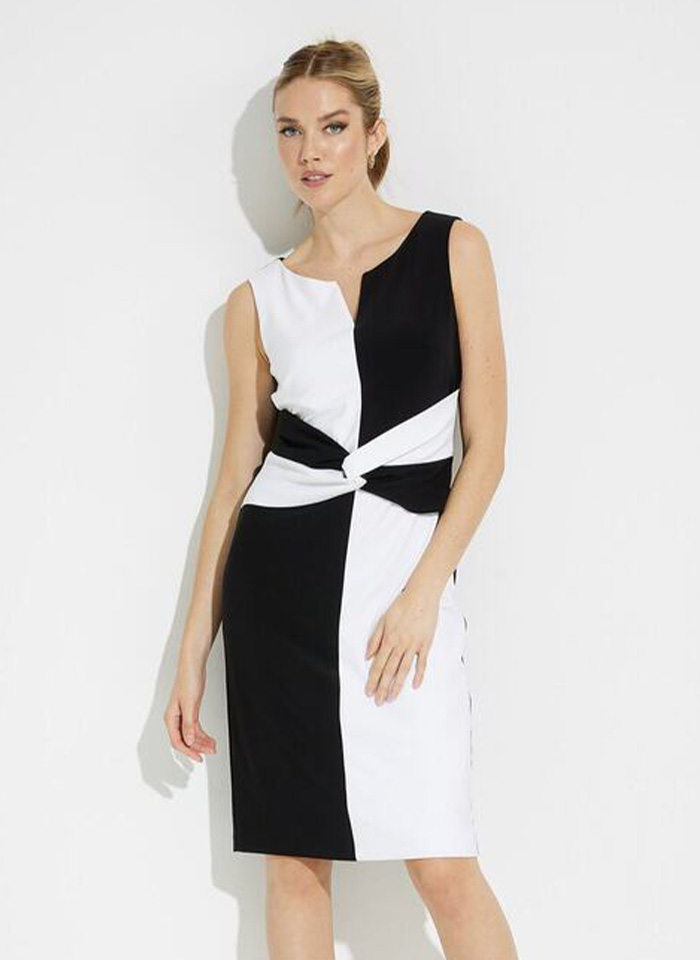 Joseph Ribkoff, Czarno - biała sukienka  bez rękawów.