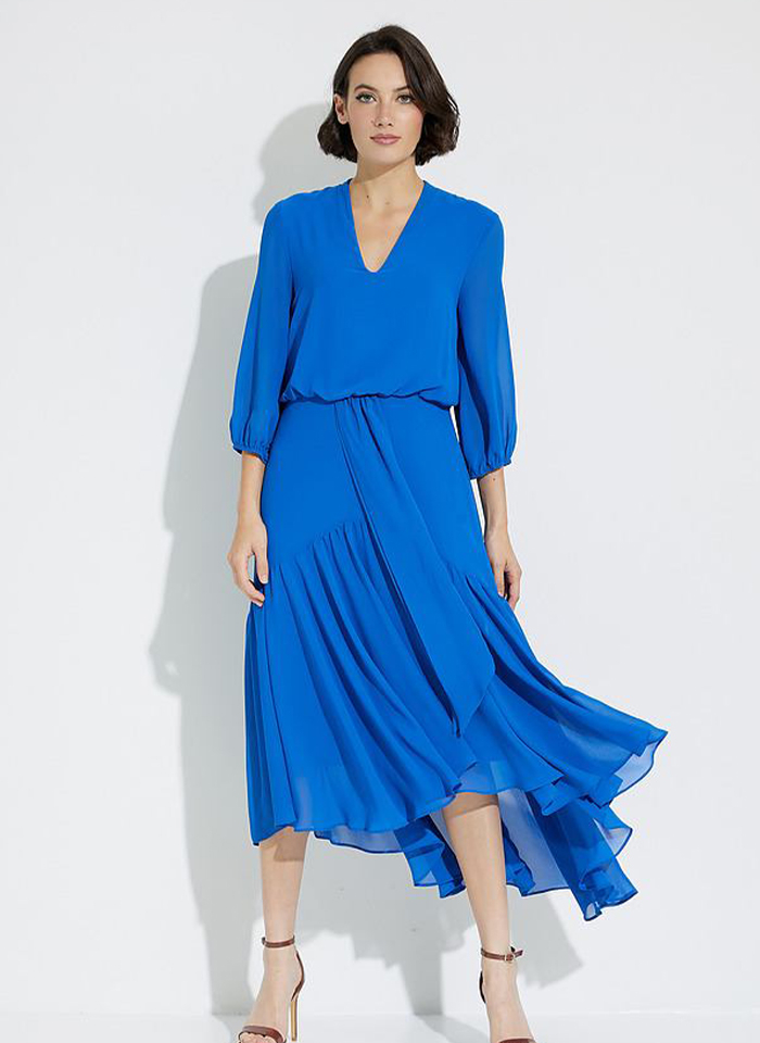 Joseph Ribkoff, Zwiewna sukienka o długości midi.