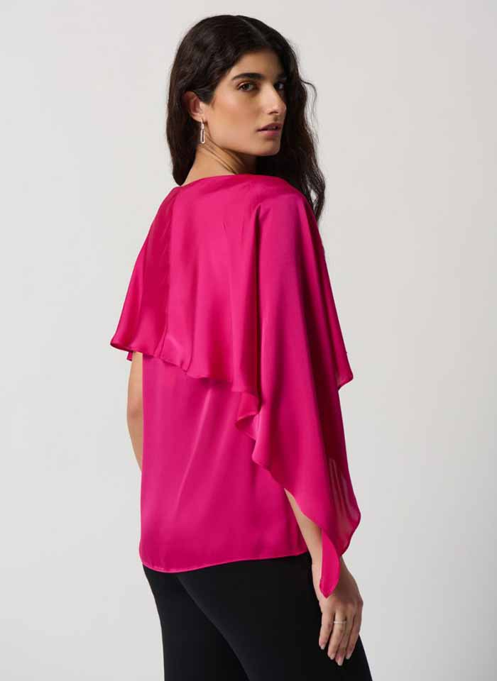 Joseph Ribkoff. Elegancka satynowa bluzka, dwa kolory.