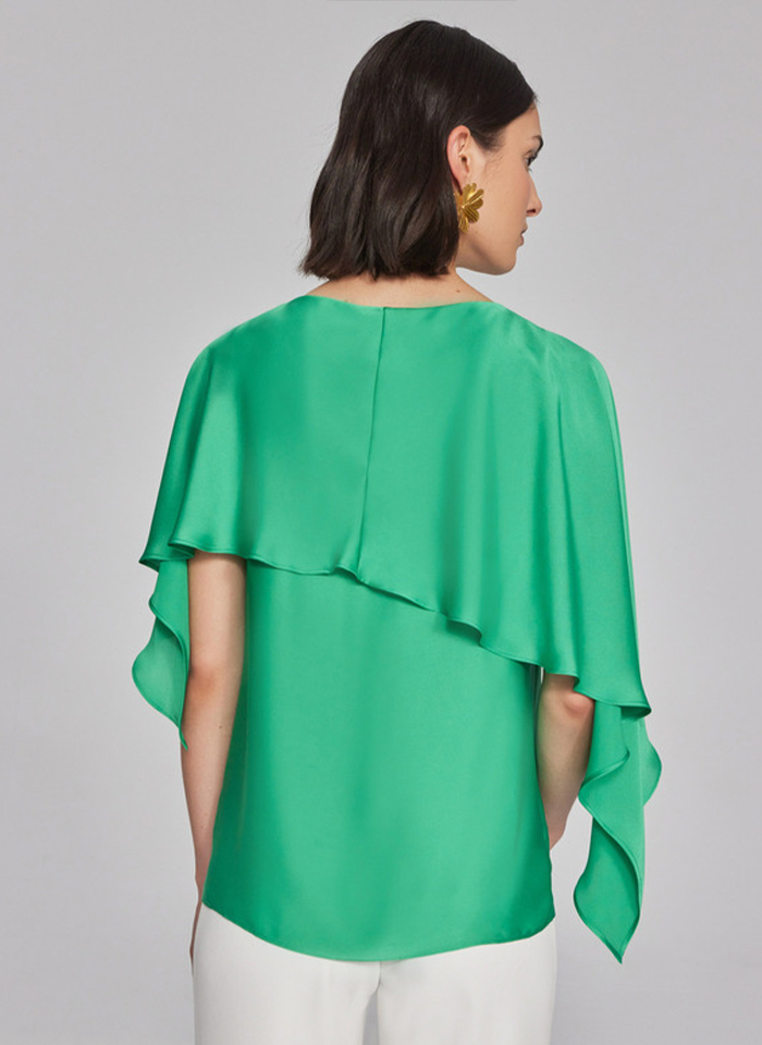 Joseph Ribkoff. Elegancka satynowa bluzka, dwa kolory.