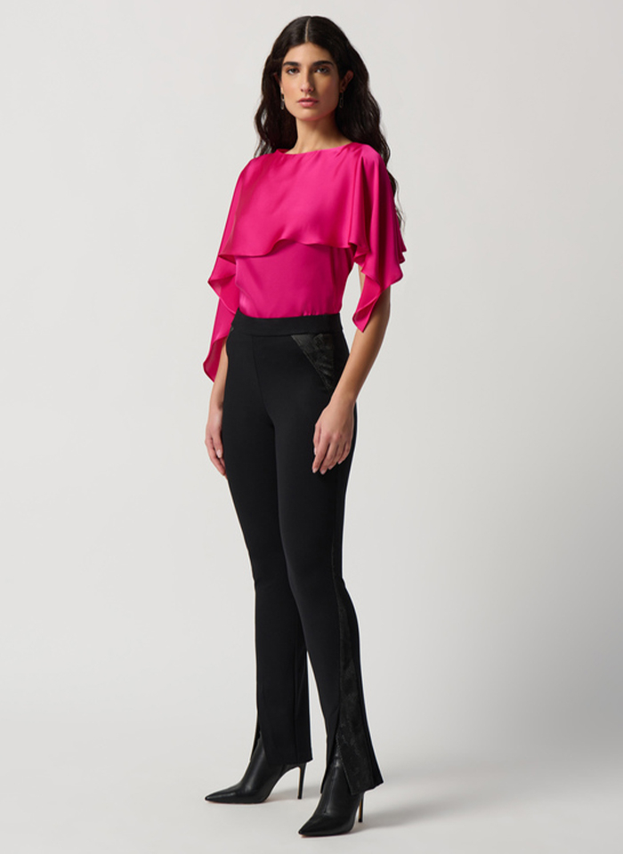 Joseph Ribkoff. Elegancka satynowa bluzka, dwa kolory.