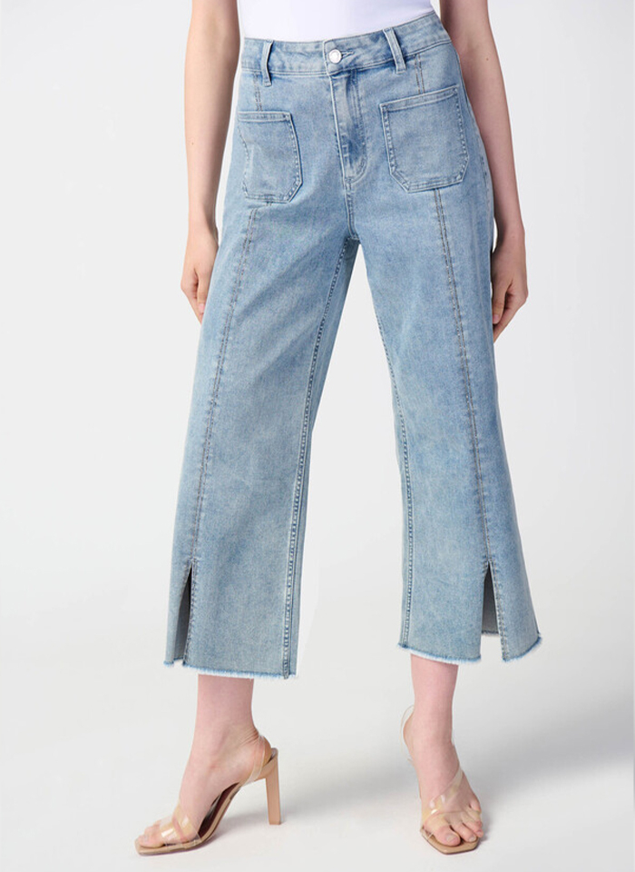 Joseph Ribkoff 241903 Jeansowe kuloty z kieszonkami.