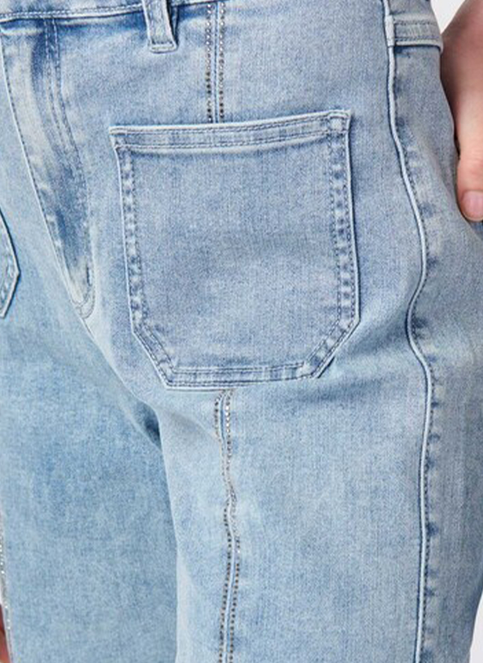 Joseph Ribkoff 241903 Jeansowe kuloty z kieszonkami.