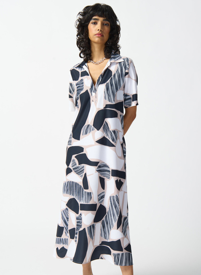 Joseph Ribkoff, Koszulowa sukienka o długości midi.