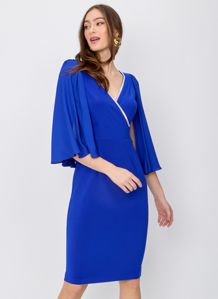 Joseph Ribkoff 242732 Efektowa sukienka w szafirowym kolorze.