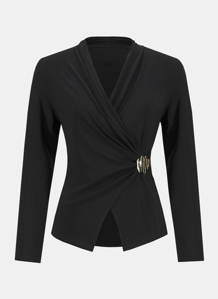 Joseph Ribkoff, Czarna bluzka ze złota klamrą 2 kolory