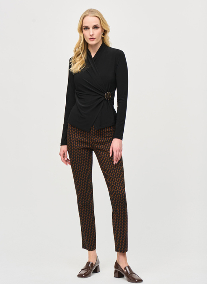 Joseph Ribkoff, Czarna bluzka ze złota klamrą 2 kolory