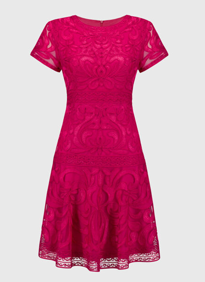 Joseph Ribkoff 251768 Haftowana sukienka z rozkloszowanym dołem