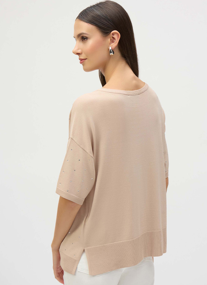 Joseph Ribkoff 252906 Dzianinowa bluzka z krótkim rękawem