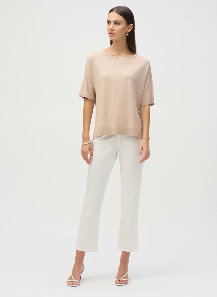 Joseph Ribkoff 252906 Dzianinowa bluzka z krótkim rękawem