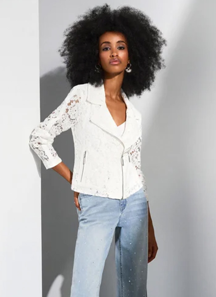 Joseph Ribkoff 252920 Koronkowy żakiet typu ramoneska