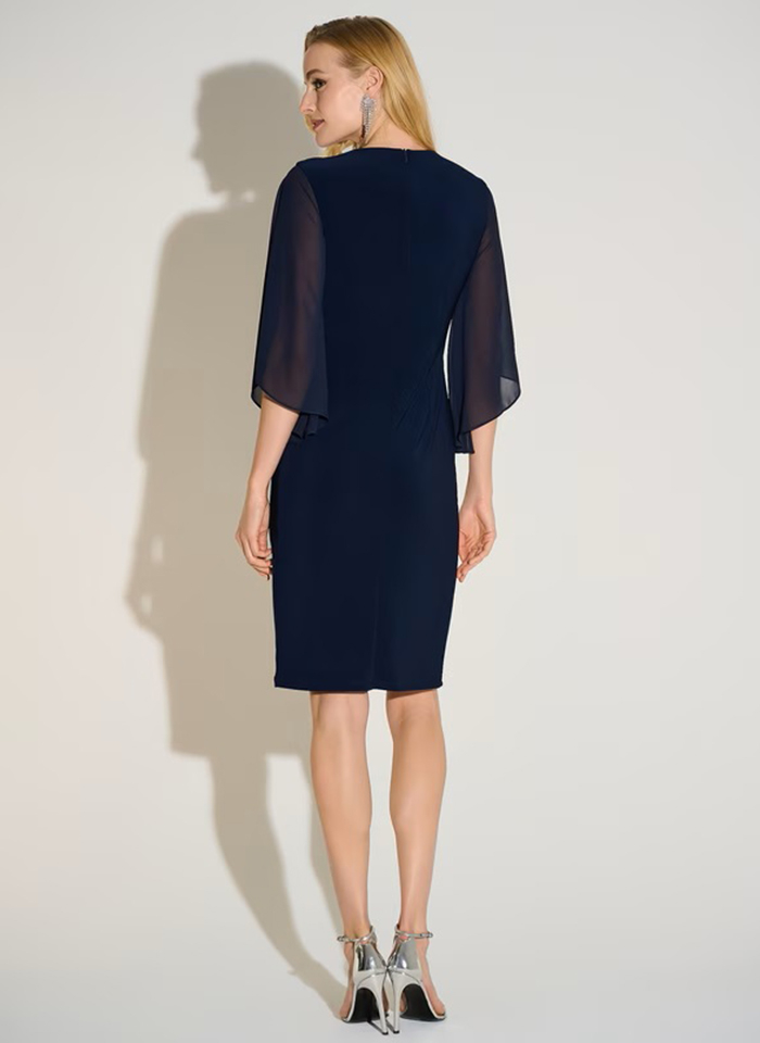 Joseph Ribkoff 253728 Wizytowa sukienka z szyfonowym rękawem.