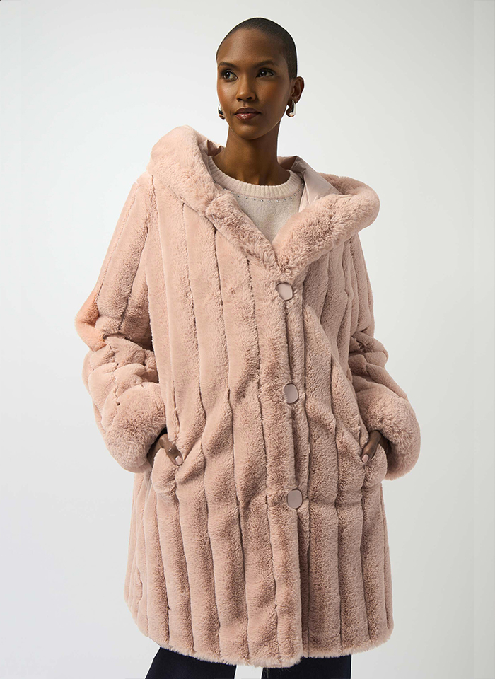 Joseph Ribkoff 253926 Dwustronny płaszcz w pudrowym różu