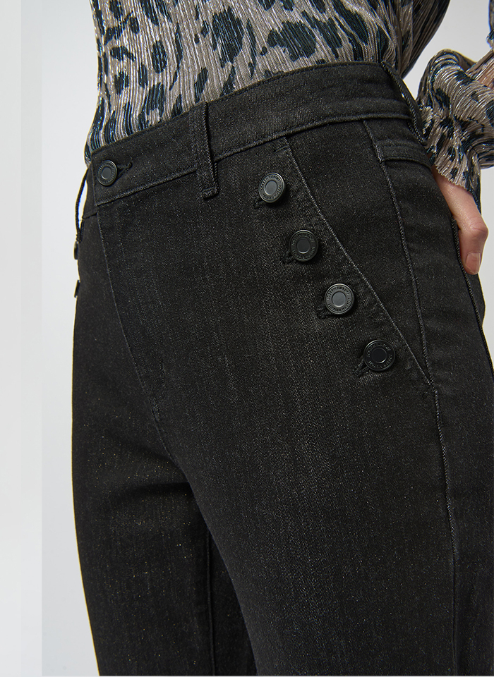 Joseph Ribkoff 254920 Spodnie jeansy ze złotą nitką.